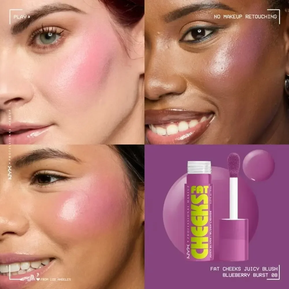 ⭐PICK 3/$15 NYX Fat Cheeks Dewy Liquid Blush Blueberry Burst